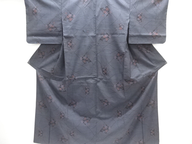 JAPANESE KIMONO / DORO OSHIMA TSUMUGI (5 maruki) / WOVEN FLOWER 